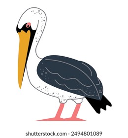 pelican bird cartoon icon isolated