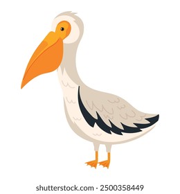 pelican bird cartoon icon isolated