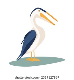 A pelican bird in geometric shape vector illustration. Polygonal pelican bird illustration.