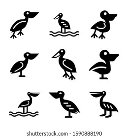pelican bird icon isolated sign symbol vector illustration - Collection of high quality black style vector icons
