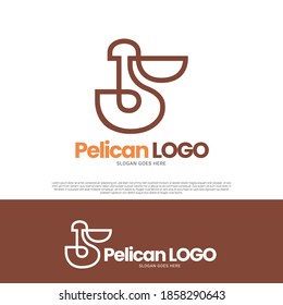 Pelican bird icon symbol logo design