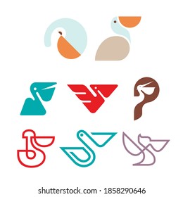 Pelican bird icon symbol logo design