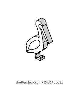 pelican bird isometric icon vector. pelican bird sign. isolated symbol illustration