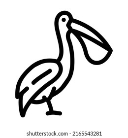 pelican bird line icon vector. pelican bird sign. isolated contour symbol black illustration