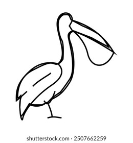 pelican bird line icon vector. pelican bird sign. isolated contour symbol black illustration