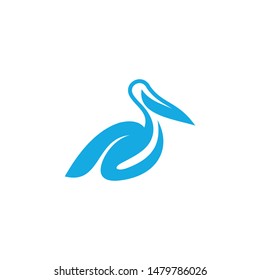 Pelican bird line logo vector 