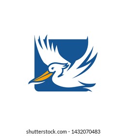 Pelican Bird Logo Abstract Design Vector Template