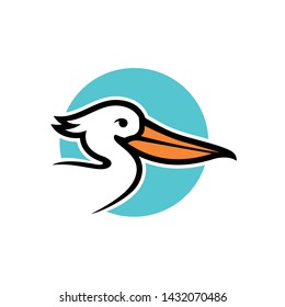 Pelican Bird Logo Abstract Design Vector Template