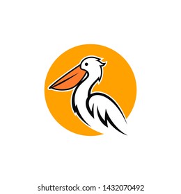 Pelican Bird Logo Abstract Design Vector Template