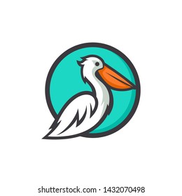 Pelican Bird Logo Abstract Design Vector Template