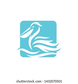 Pelican Bird Logo Abstract Design Vector Template