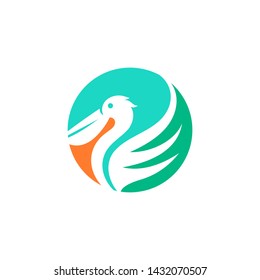 Pelican Bird Logo Abstract Design Vector Template