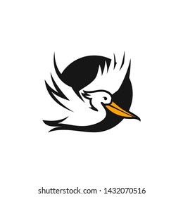 Pelican Bird Logo Abstract Design Vector Template