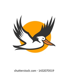 Pelican Bird Logo Abstract Design Vector Template