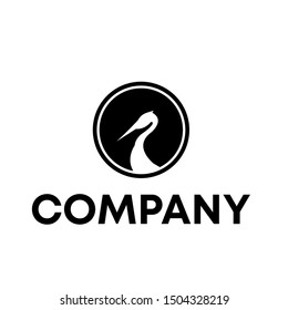 Pelican bird Logo abstract design vector sign