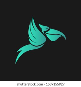 Pelican bird Logo abstract design vector template