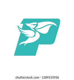 Pelican bird Logo abstract design vector template