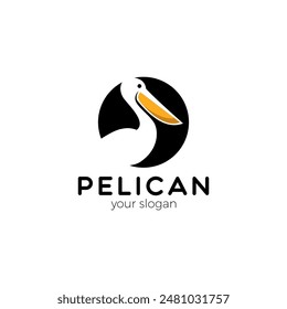 Pelican Bird Logo Abstract Design Vector Template. Pelican Icon