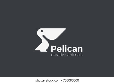 Pelican bird Logo abstract design vector template.