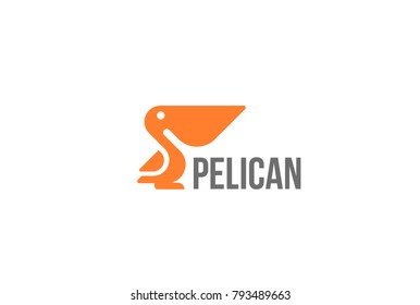 Pelican bird Logo abstract design vector template.