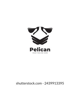 pelican bird logo art design vector template