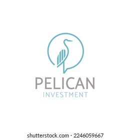 Pelican Bird Logo, Pelican Chart Logo Concept