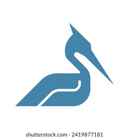 Pelican bird logo design illustration