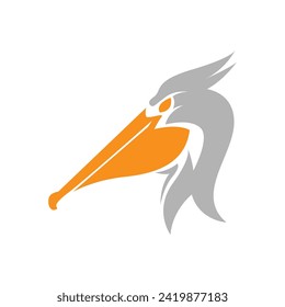 Pelican bird logo design illustration