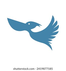 Pelican bird logo design illustration