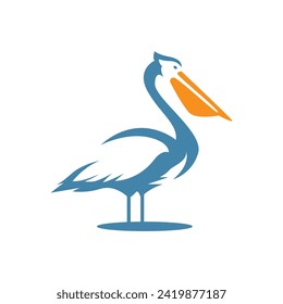 Pelican bird logo design illustration