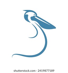 Pelican bird logo design illustration