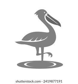 Pelican bird logo design illustration