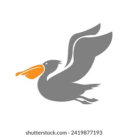 Pelican bird logo design illustration