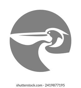 Pelican bird logo design illustration