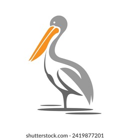 Pelican bird logo design illustration