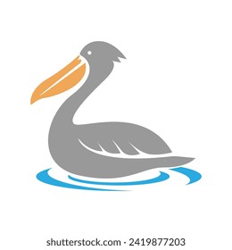 Pelican bird logo design illustration