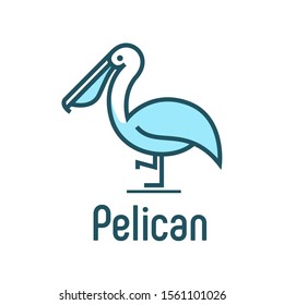 Pelican bird logo design modern technology simple clean minimalist design