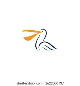 Pelican Bird Logo Design Template Vector