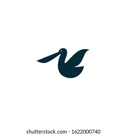 Pelican Bird Logo Design Template Vector