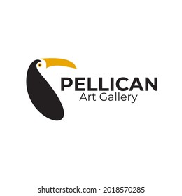 Vorlage für das Logo des Pelican Vogel für die Kunstgalerie