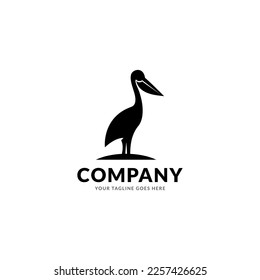 Pelican Bird Logo Design Template Inspiration - Vector