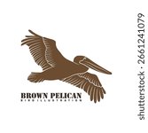 Pelican Bird logo design vector. Silhouette Pelican Bird Template Illustration