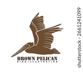 Pelican Bird logo design vector. Silhouette Pelican Bird Template Illustration