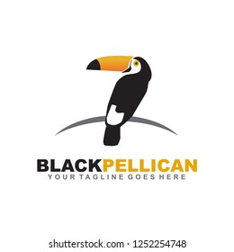 Pelican bird logo design vector template