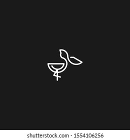 pelican bird logo design vector template