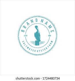 Pelican Bird Logo Design Vector Image