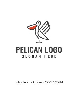 pelicischer Vogel-Logo-Design, Vektorgrafik

