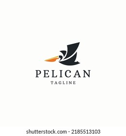 Pelican bird logo icon design template flat vector