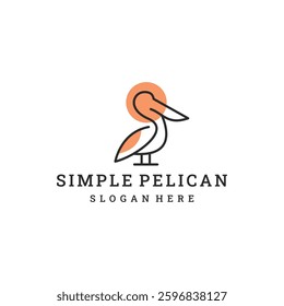 Pelican bird logo icon design template flat vector