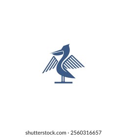 pelican bird logo icon vector template